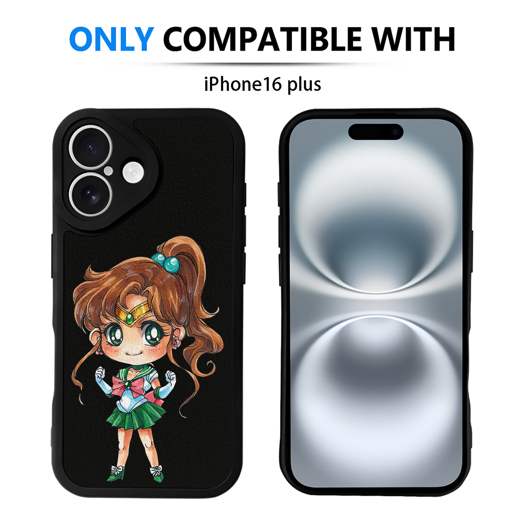 （画像用） 美少女戦士セーラームーン 木野 まこと きの まこと Sailor Moon Kino Makoto （セーラージュピター；Sailor Jupiter） 【iPhone 16シリーズ対応】シリコンスマホケース（レザー調） 材質：シリコン